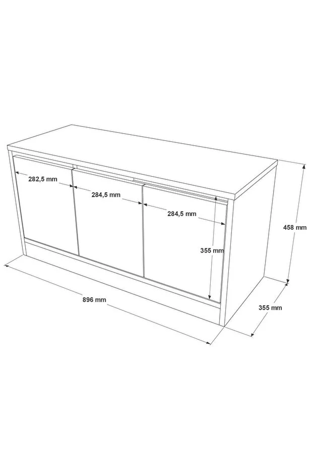 More Puflu Ayakkabılık 3 Kapaklı Dolap 90cm Beyaz 